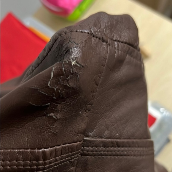 Express Women's Brown Faux-Leather jacket, size M - Picture 10 of 11